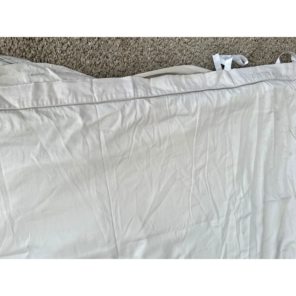 De Medici Fine Italian Luxe King Duvet Cover Light Grey Hemstitch Linen Bedding